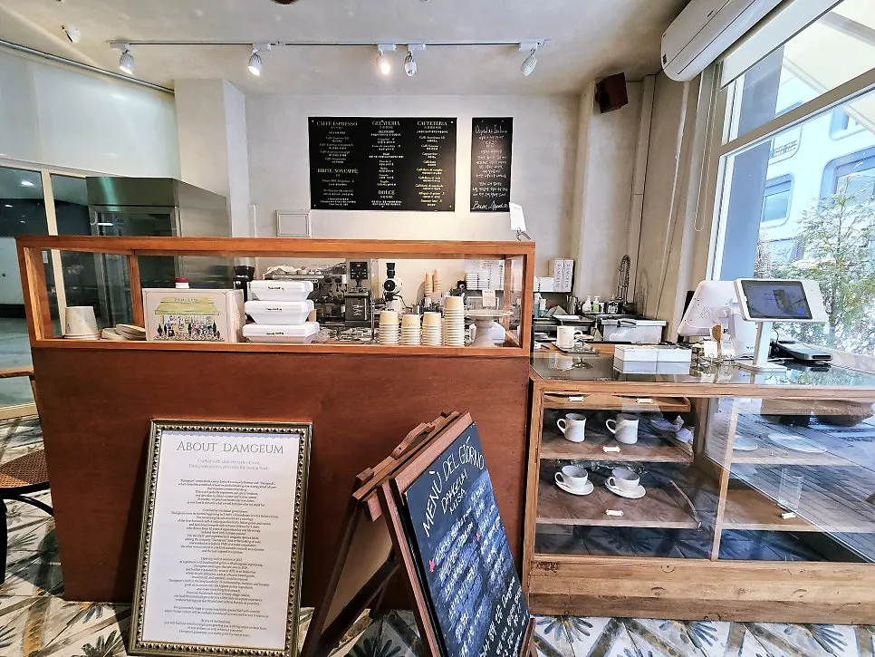 Interior of Damgeum Gelato Misa Branch with wood furniture