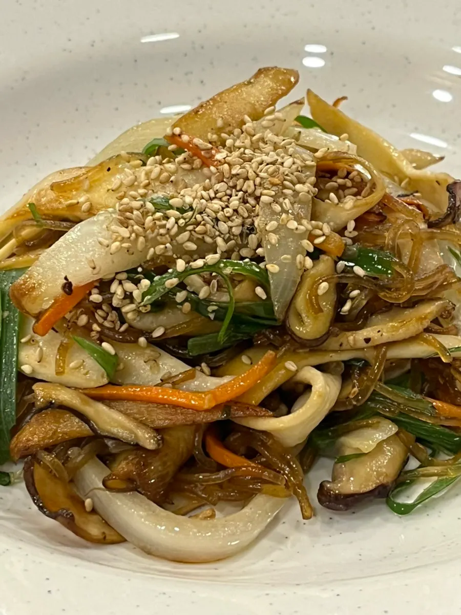 Japchae served as part of the course