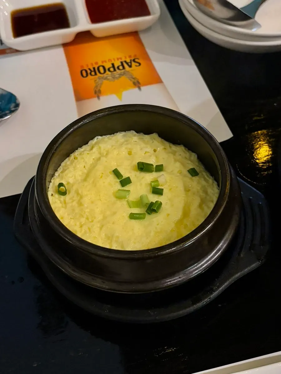 Steamed egg included in the set