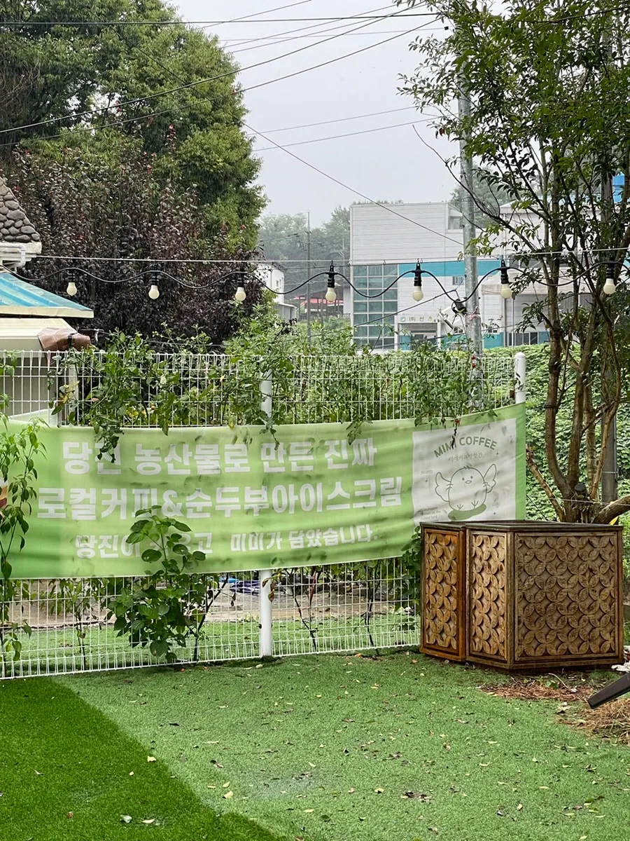 Wide parking area in front of MIMI Coffee Mill