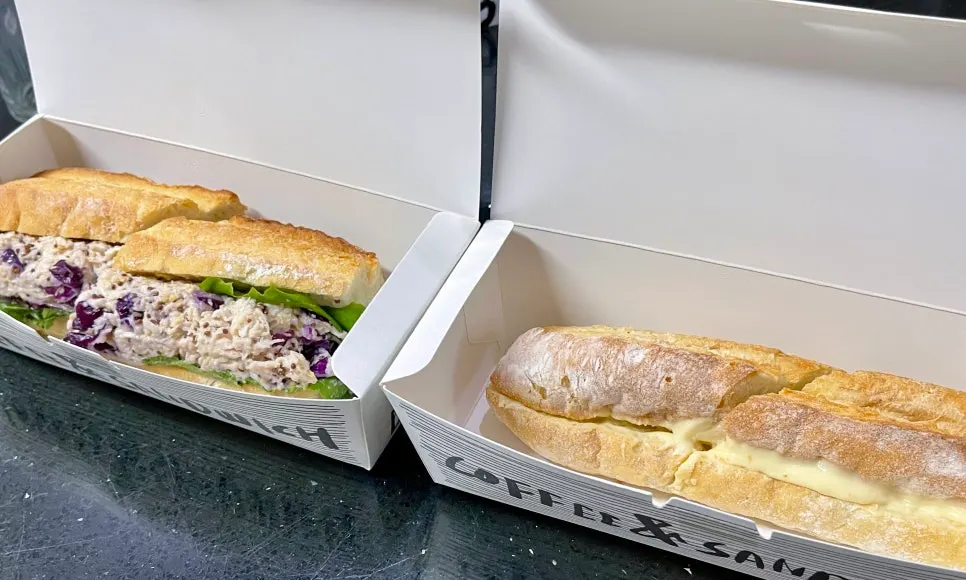 The two ordered items placed on the table