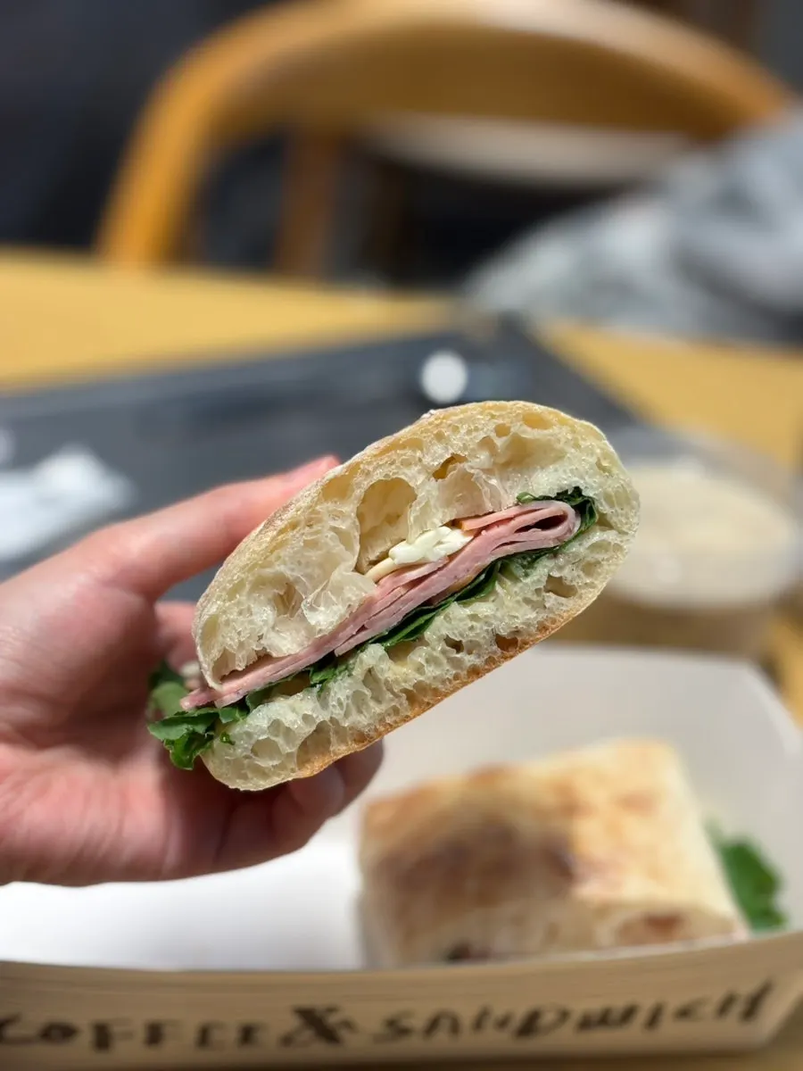 Ham and cheese sandwich swapped for ciabatta