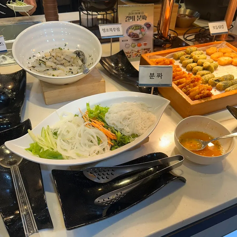 Bún chả menu at the salad bar