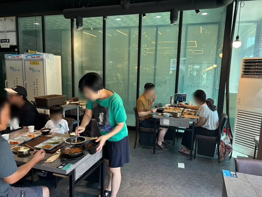 Spacious restaurant interior with high chairs