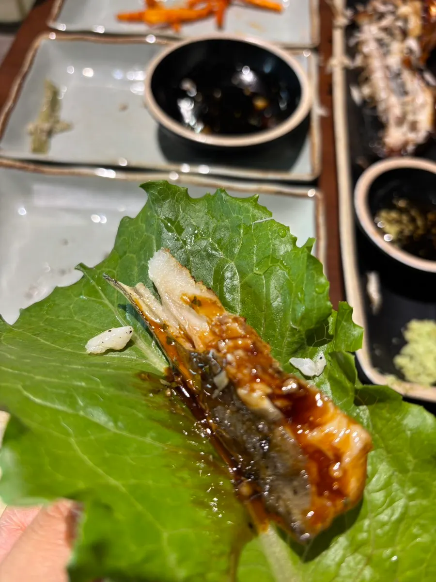 Sea eel served in the nourishing set