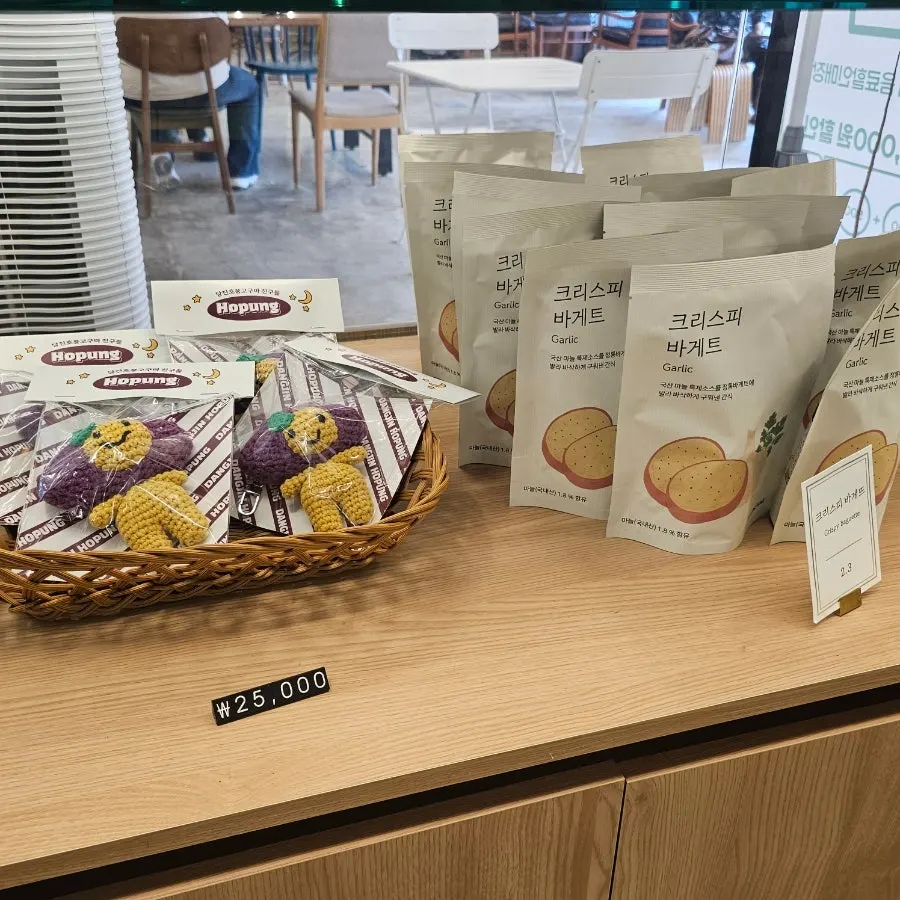 Café drink and dessert display