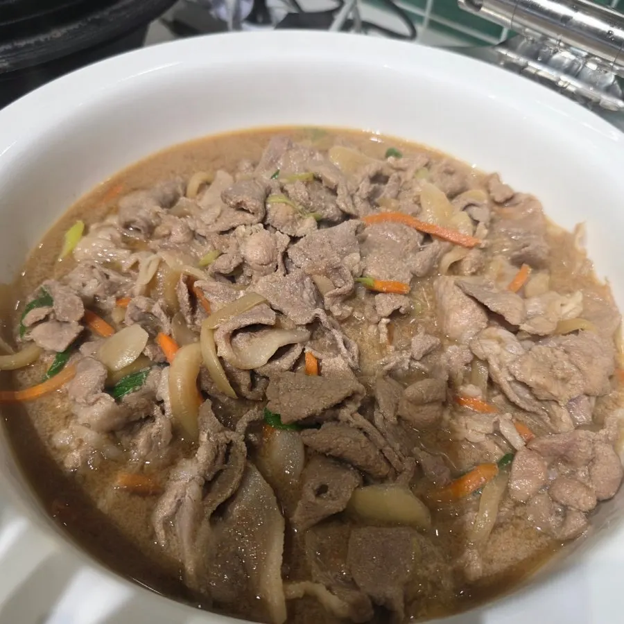 Pork bulgogi side dish at the self-serve bar