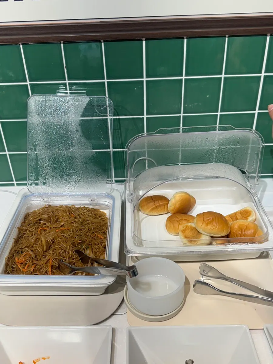 Japchae prepared at the self-bar