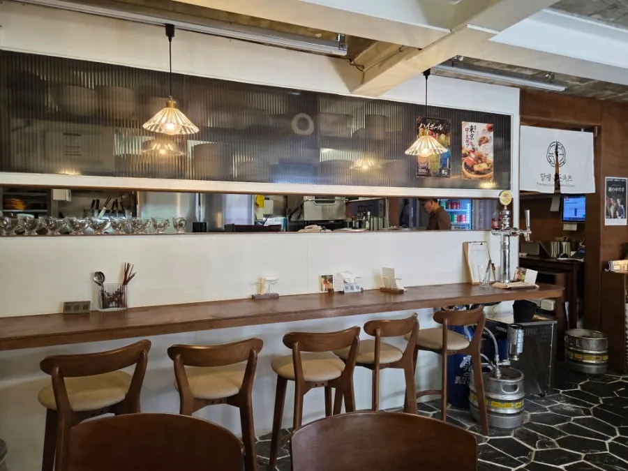 A table at Dangke Donkatsu with a home-kitchen feel