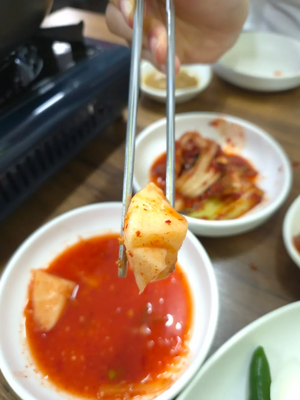 두 가지 김치 반찬 클로즈업