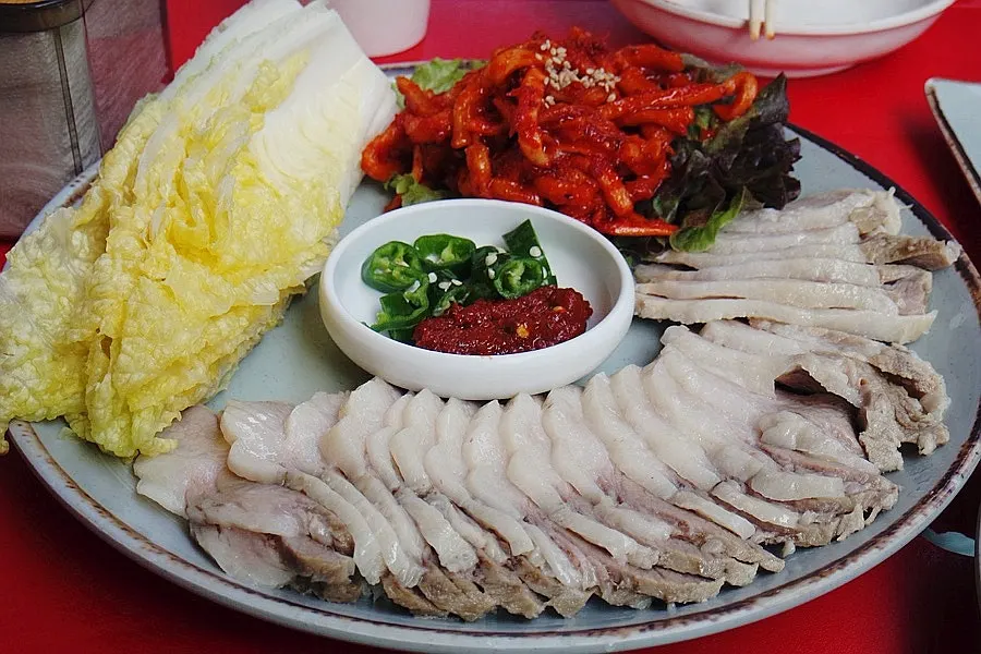 Gaburisal bossam meat on a plate