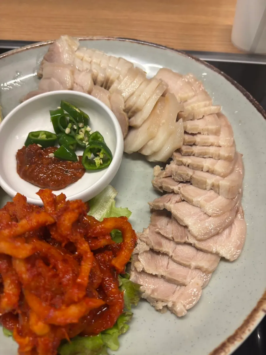 Thickly sliced bossam pork