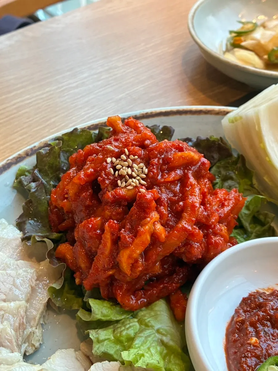 Plate of tender bossam meat