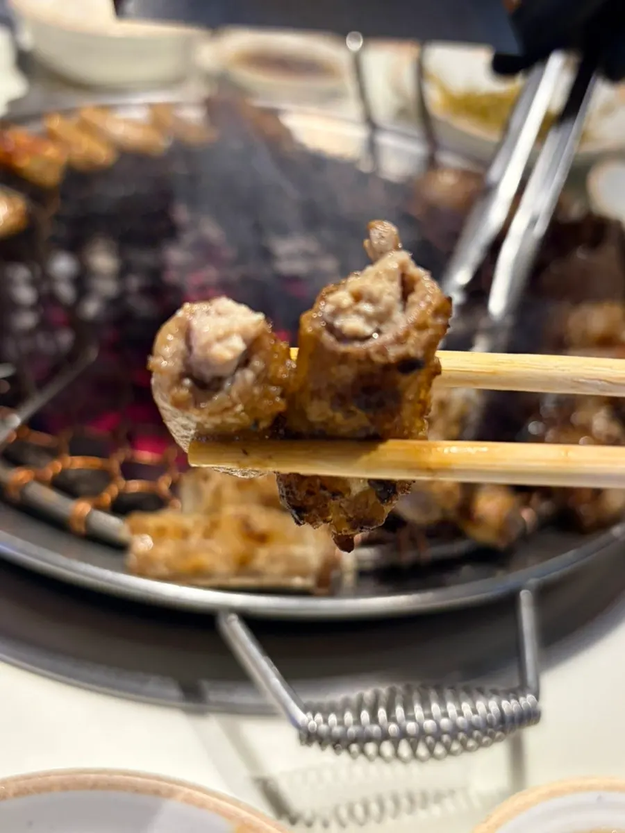 Grilled Korean beef gopchang packed full inside