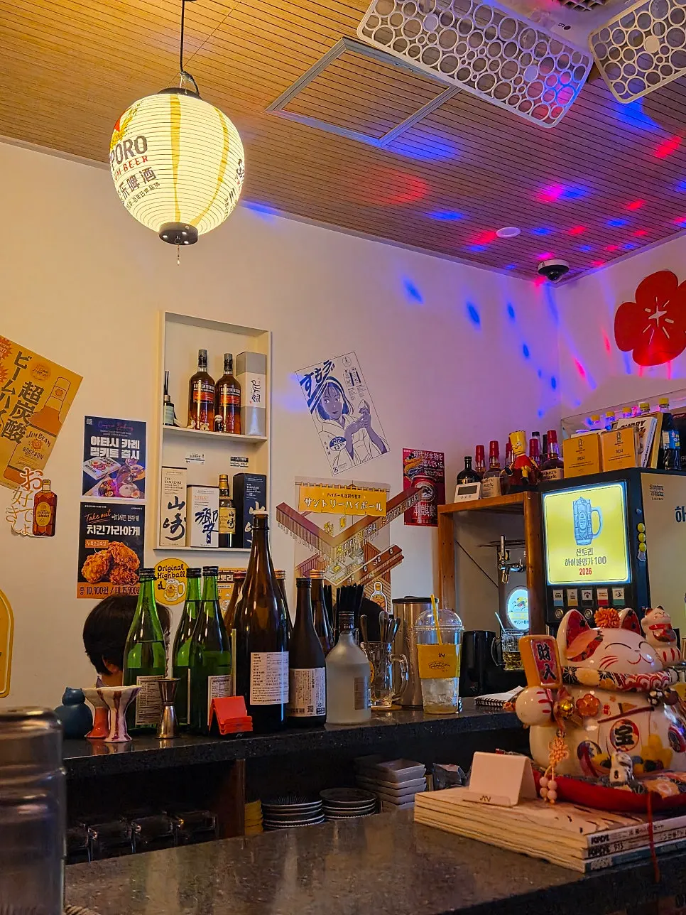 Interior with wall posters and cute props