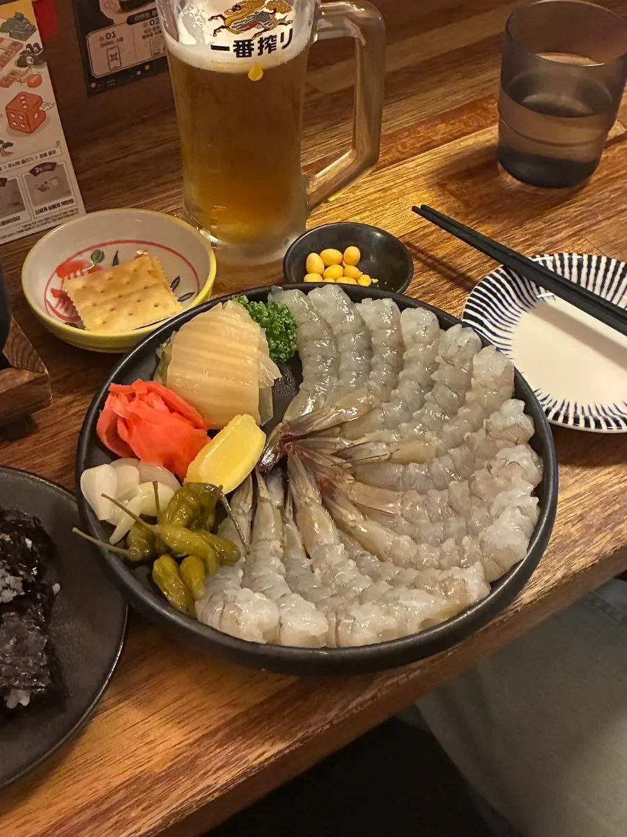 제철 숙성 생새우회 한 접시