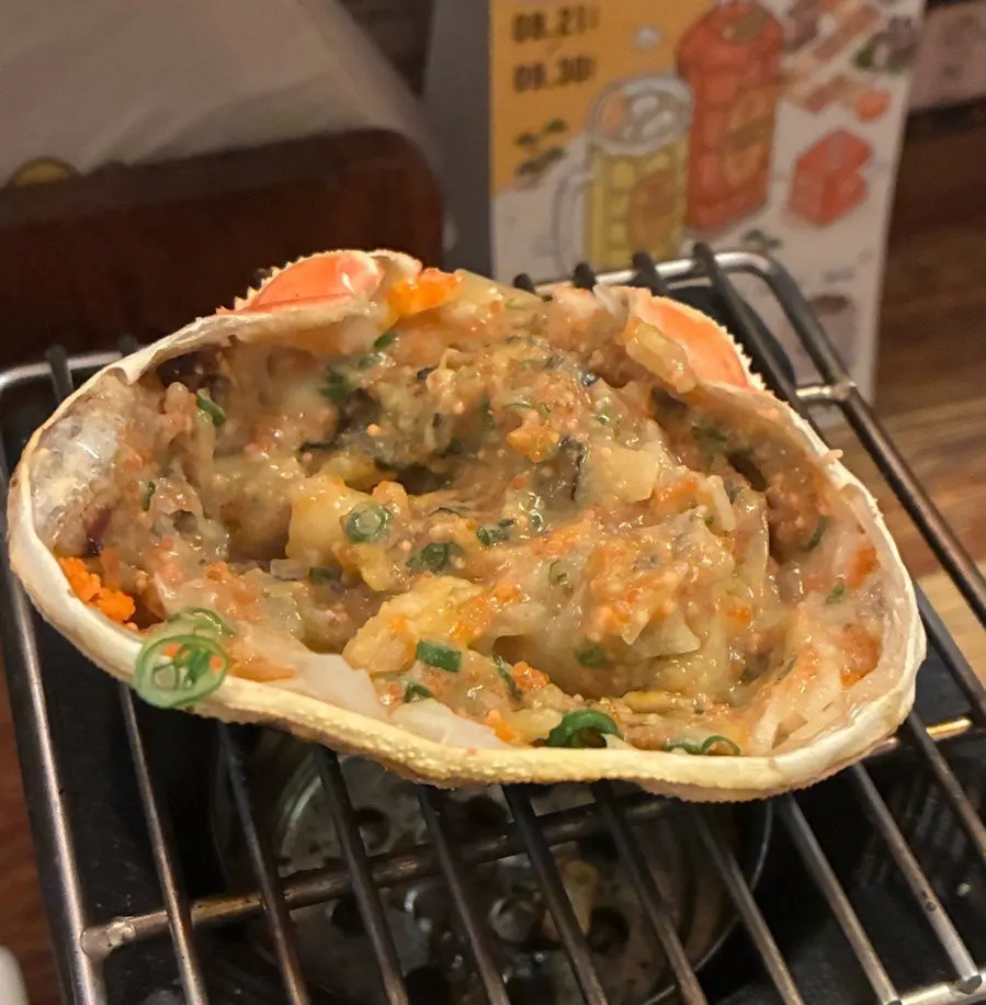 크래커에 올린 게딱지 리조또 한입