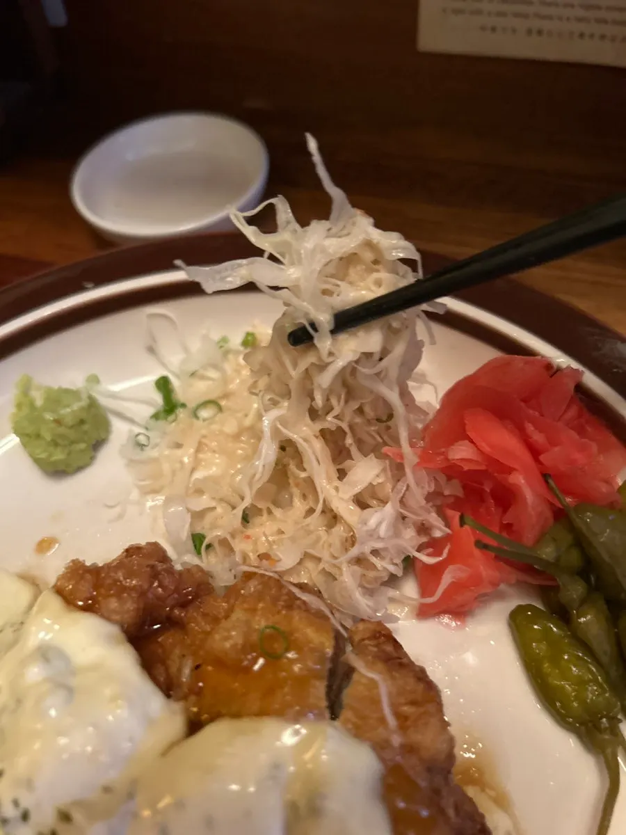 Chicken nanban topped with tartar sauce