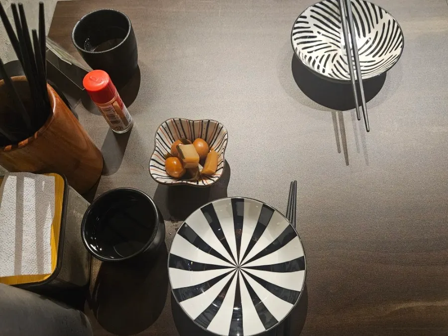 Table setup before ordering