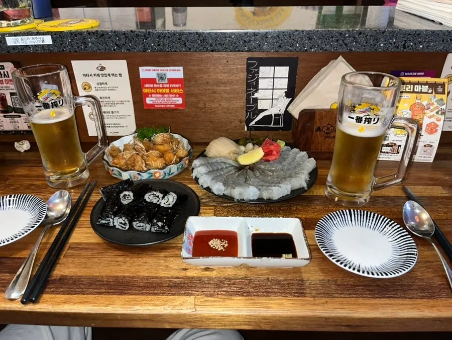 생새우회 한 상 차림