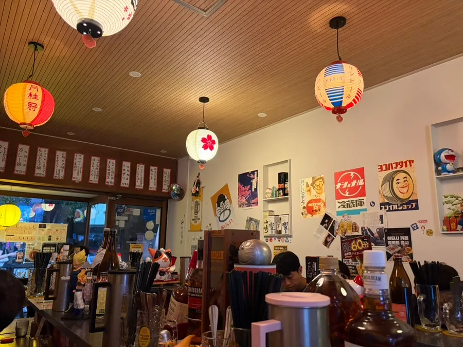 A bar table with great atmosphere
