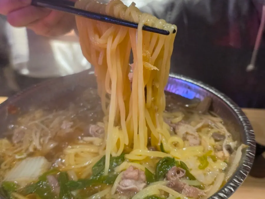 우삼겹 스키야끼에 추가한 면