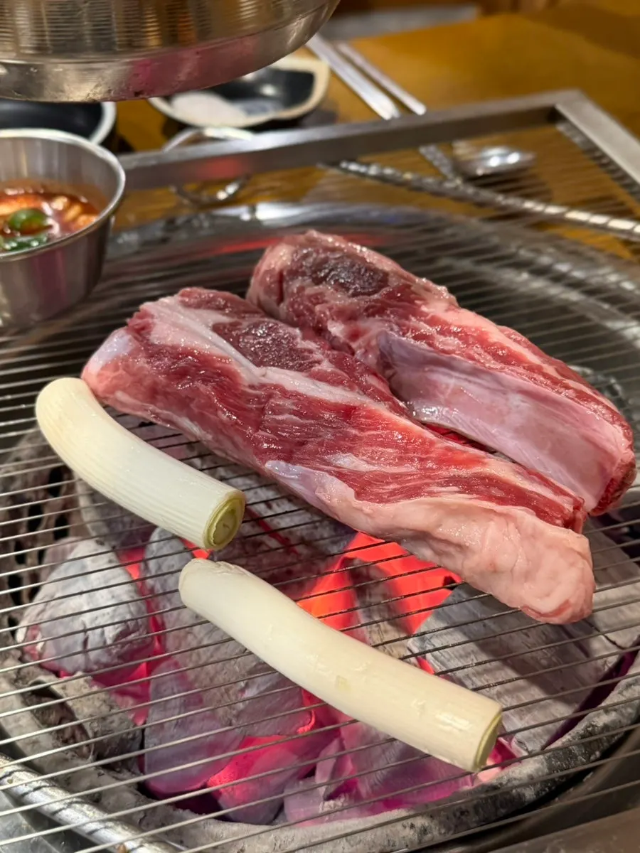 Lamb ribs grilled crispy on the outside