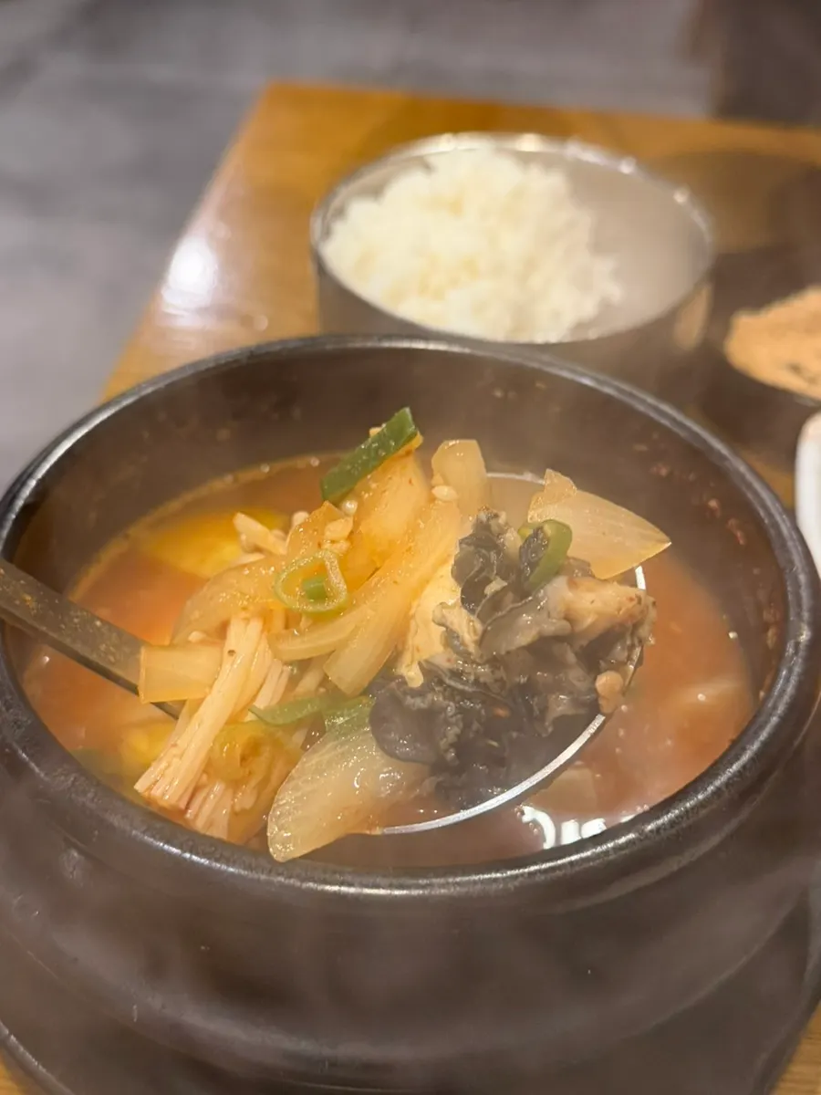 Mussel doenjang jjigae with rice included