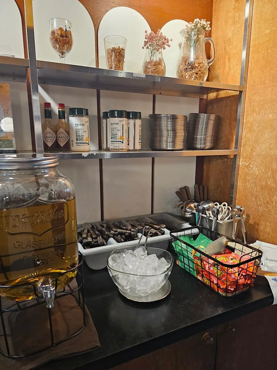 Popcorn serving area