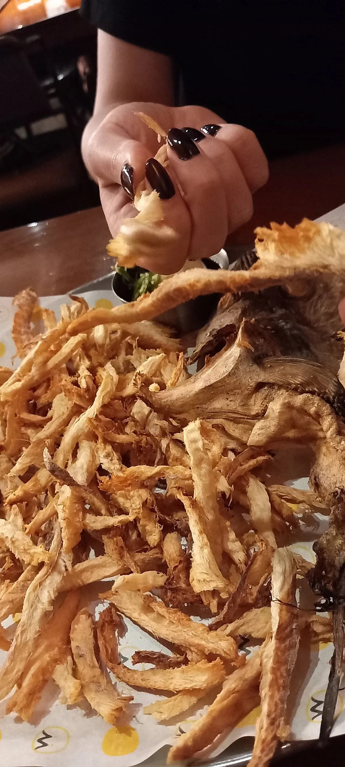 Dried pollack on the table with beer