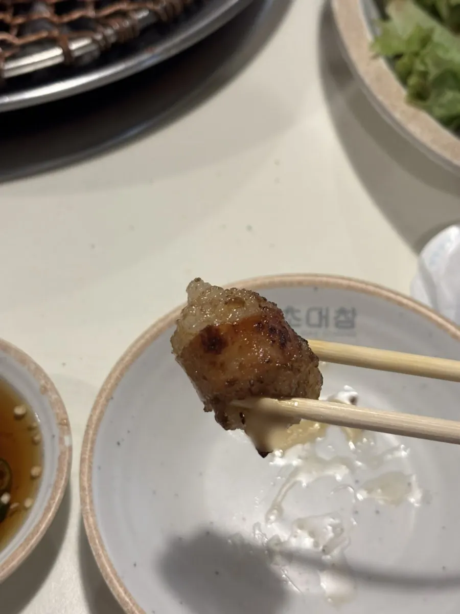 숯불에 다 구워진 통통한 대창