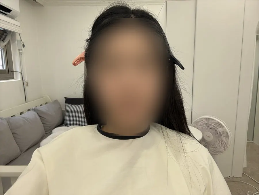 Before shot with a bare face ahead of makeup