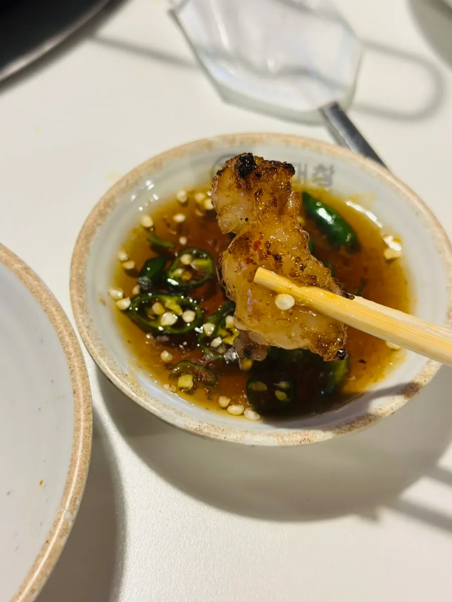 Smoke-kissed grilled daechang and teukyang