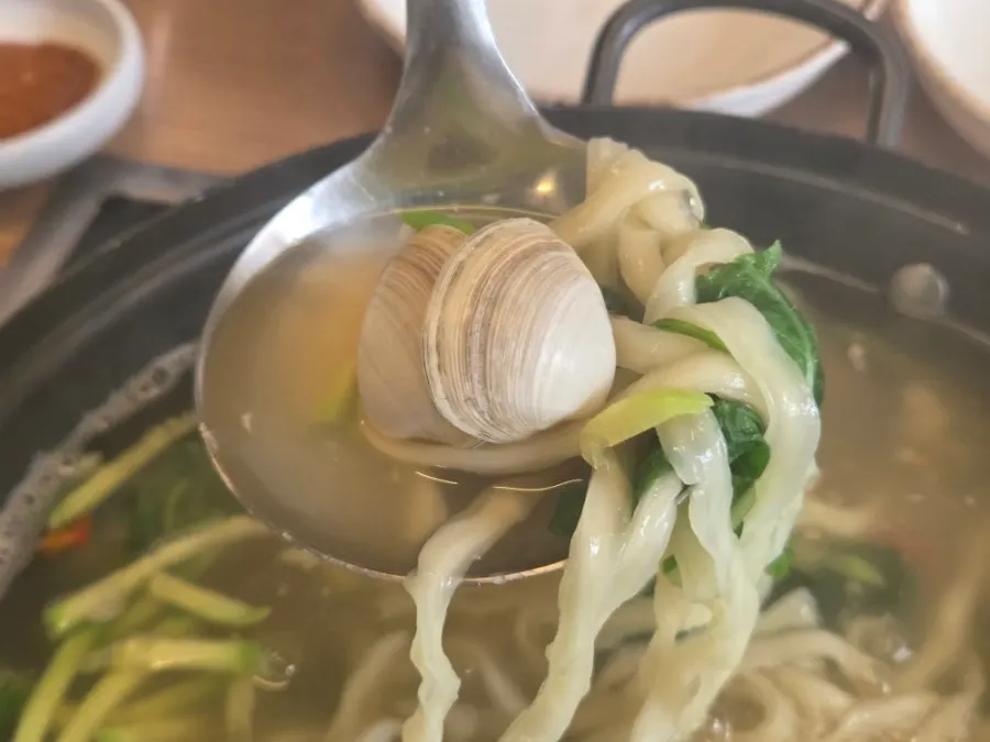 맑은 국물 동죽칼국수