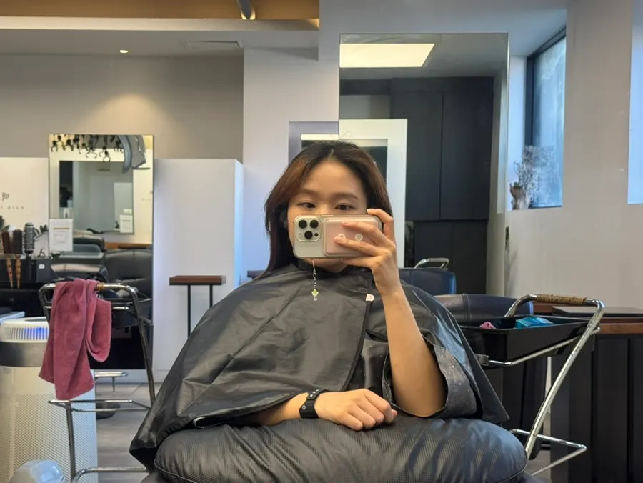 염색 중 제공된 음료와 간식