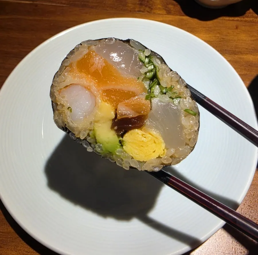 Sushi served in sequence during Danya's dinner omakase