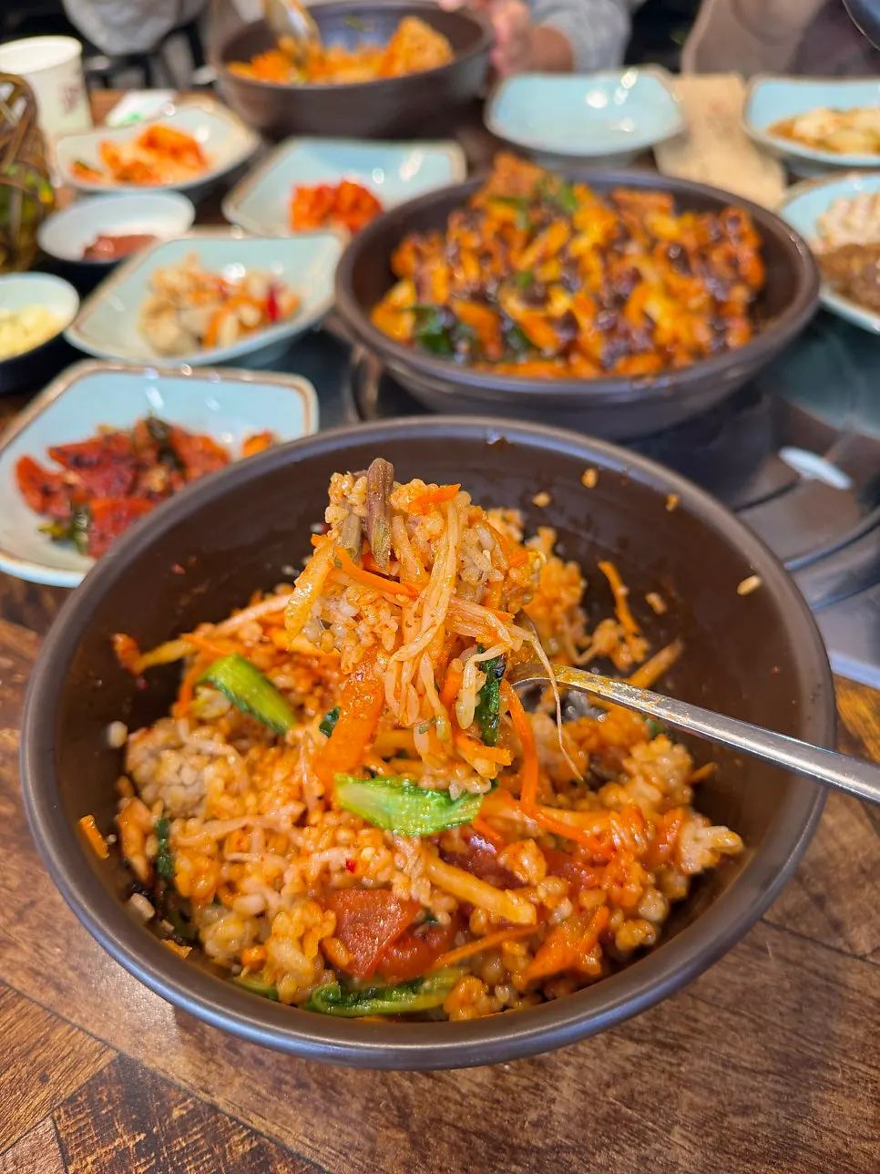 Barley rice with gochujang seasoning added