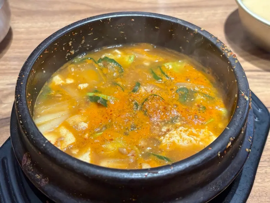 Doenjang stew filled generously with ingredients