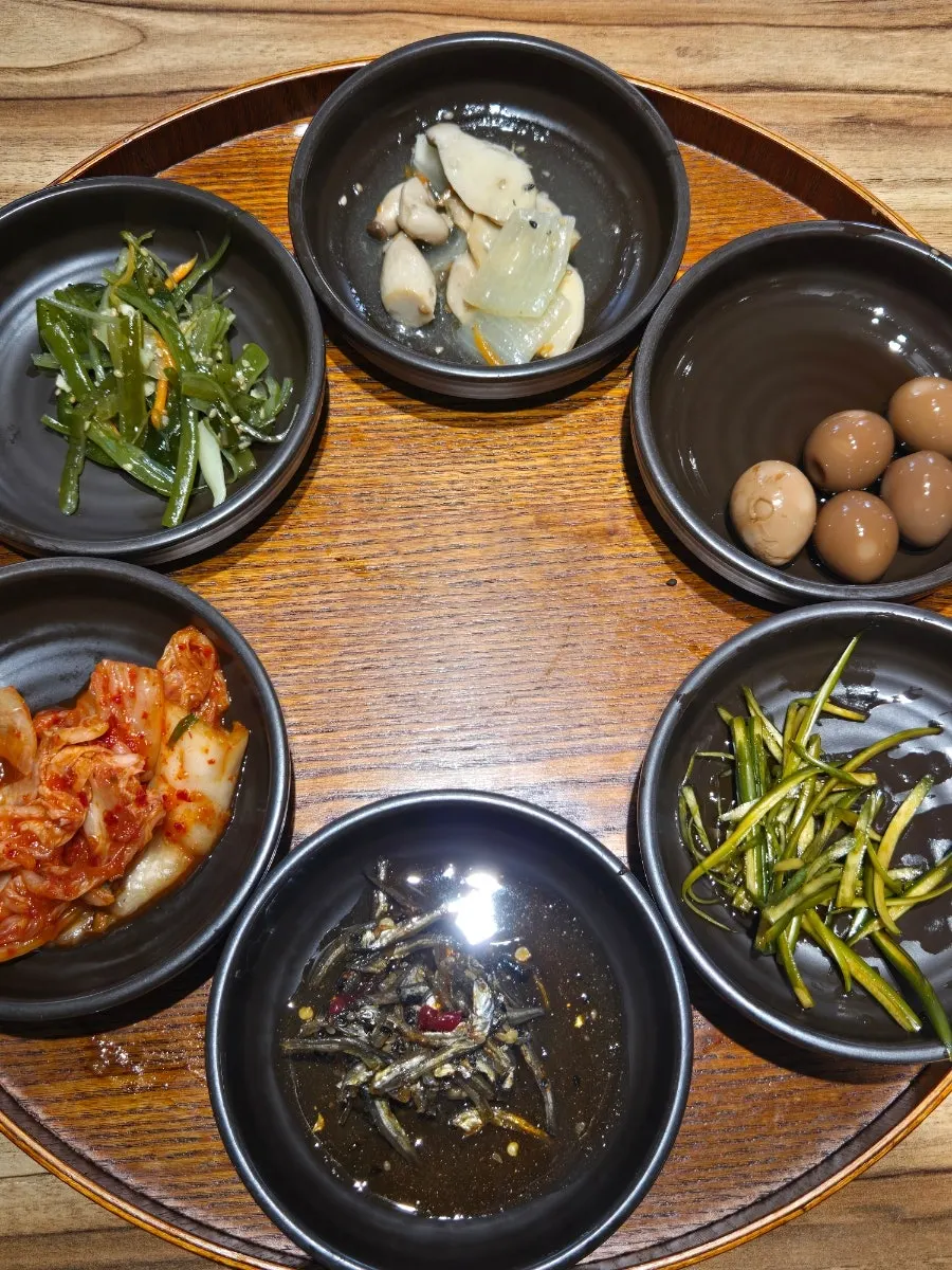 Table set with various side dishes