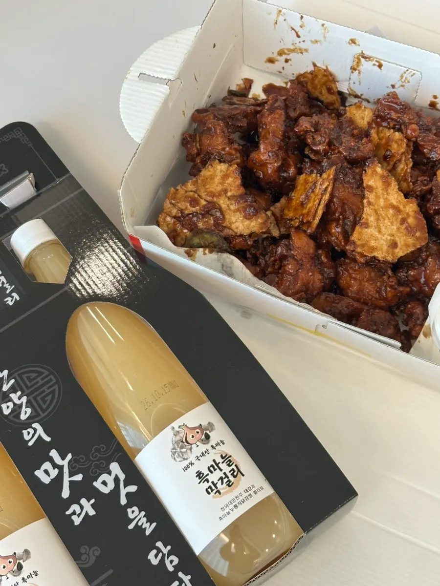 Dakgangjeong post-trip feast prepared at home