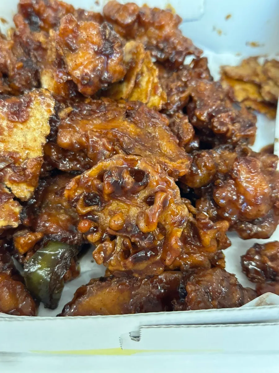 Chicken pickles served with dakgangjeong