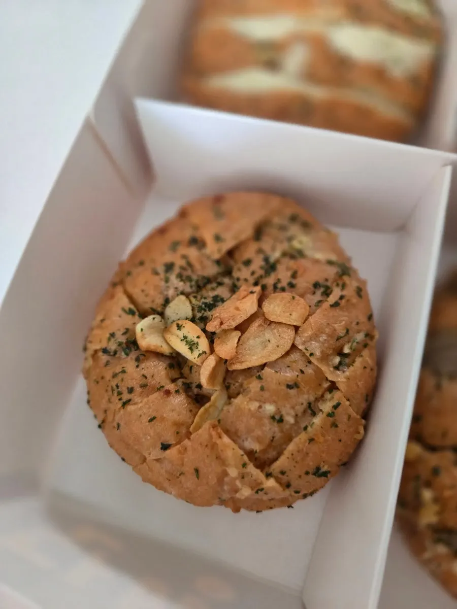 Sweet potato custard garlic bread