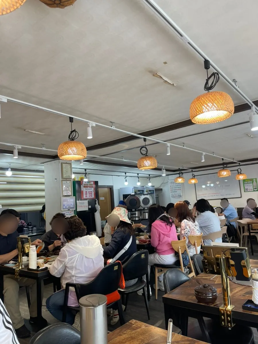 Interior view during lunchtime with all seats filled