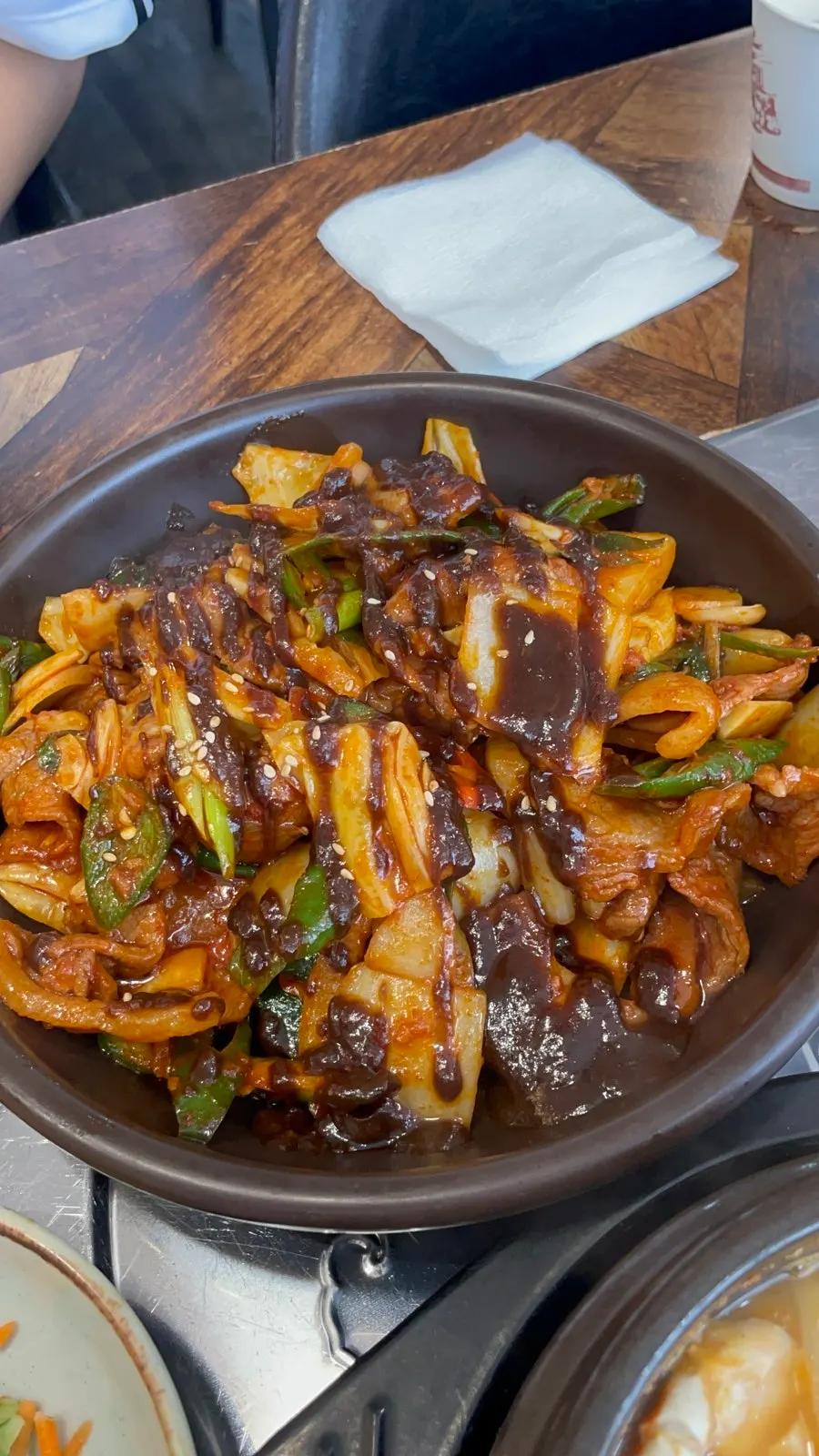 Black garlic jeyuk with big chunks of meat