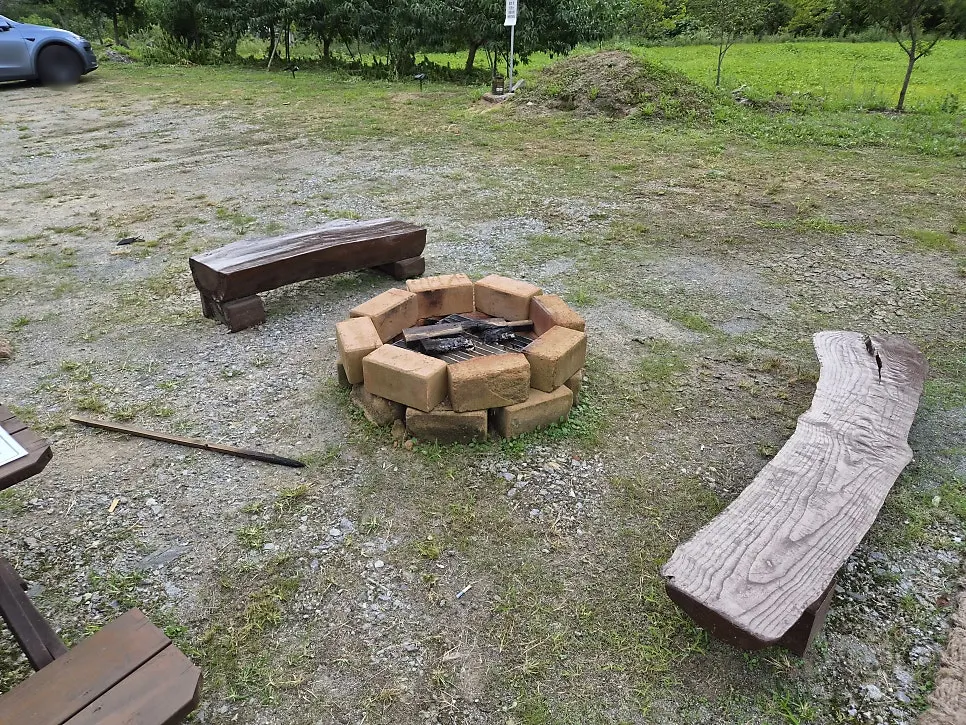 Rest area on the pension grounds surrounded by nature