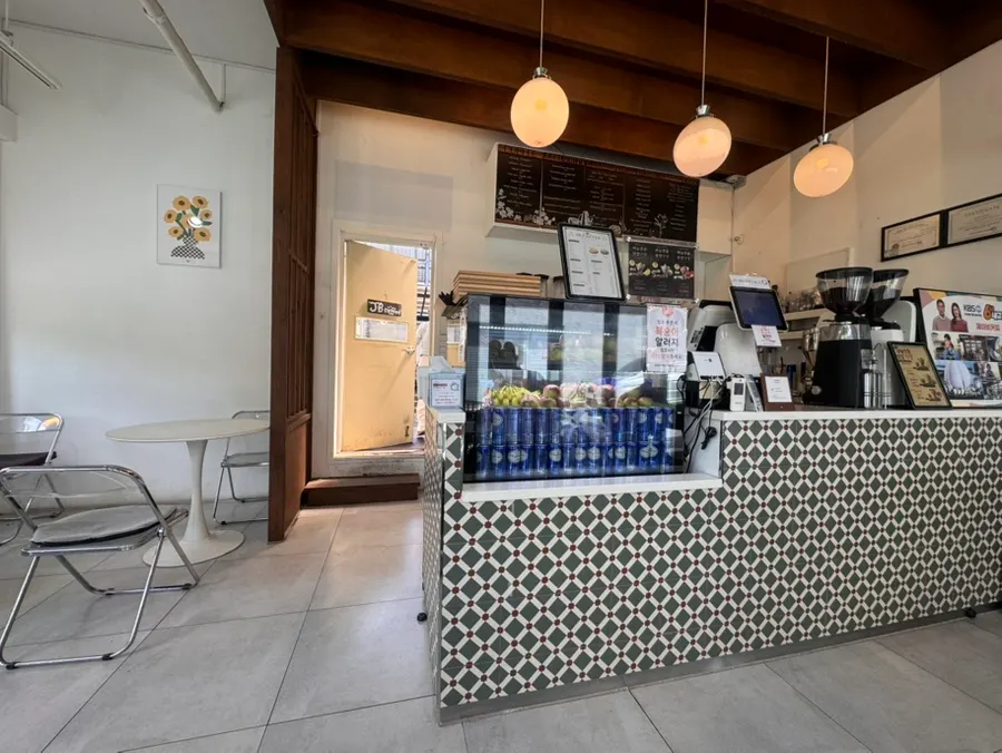 Seating area on JB Coffee's first floor