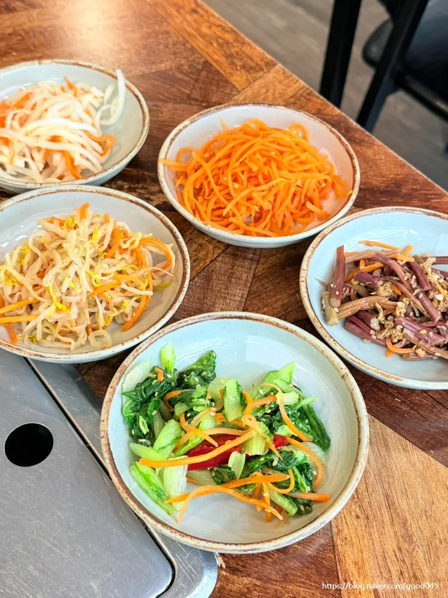 Side dish spread for the barley rice set