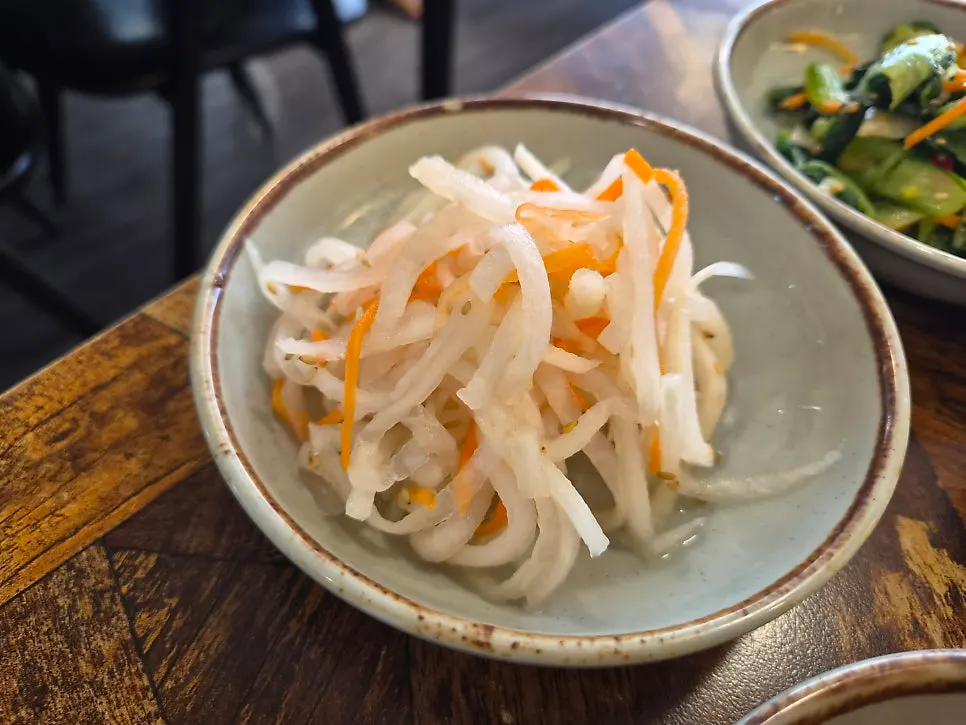 A bowl of barley rice with namul