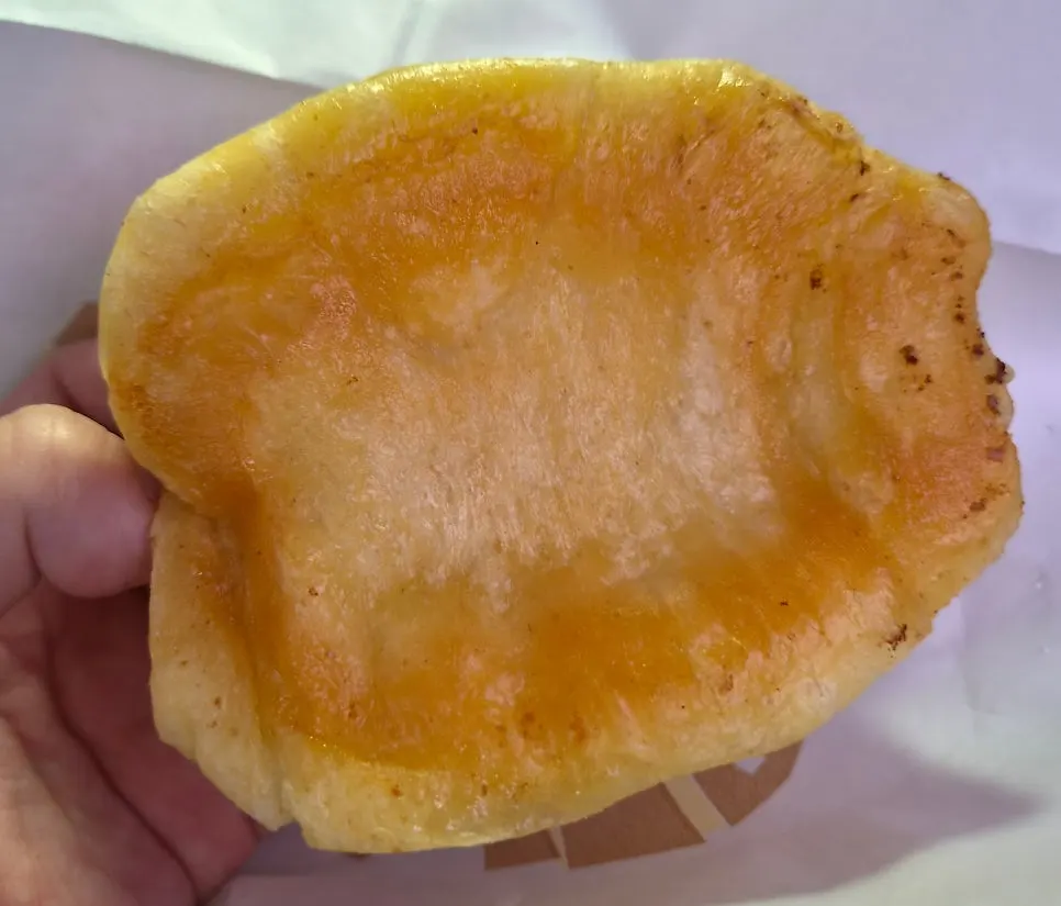 Golden-baked bottom of the salt bread