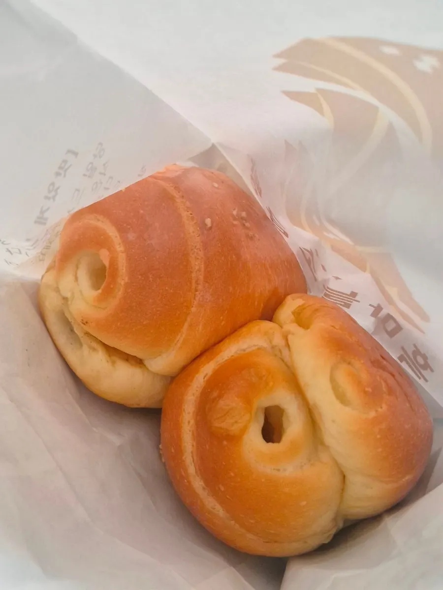 Salt bread opened up inside the car